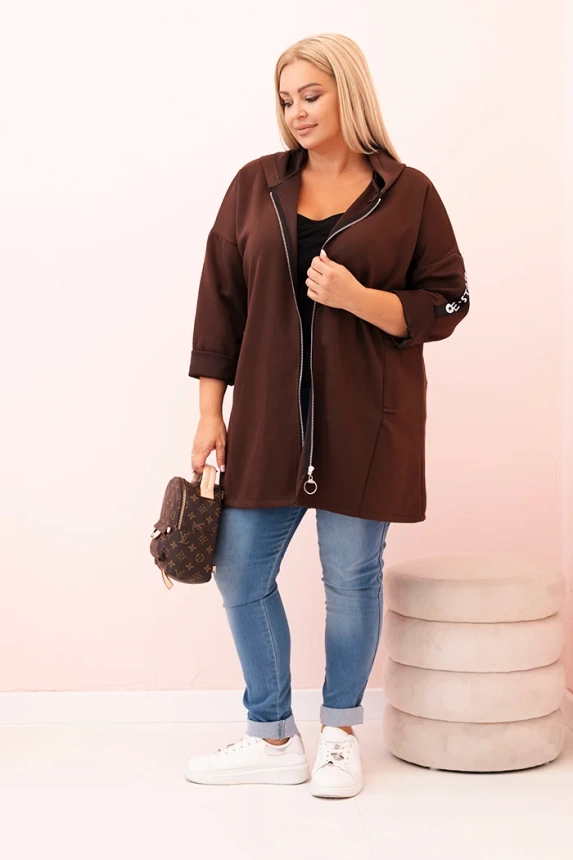 Women's butter-colored sweatshirt with decorative sleeves black