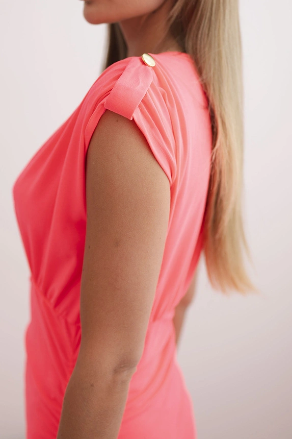 Damen-Baumwollkleid mit einem Träger in taillierter Form ecru