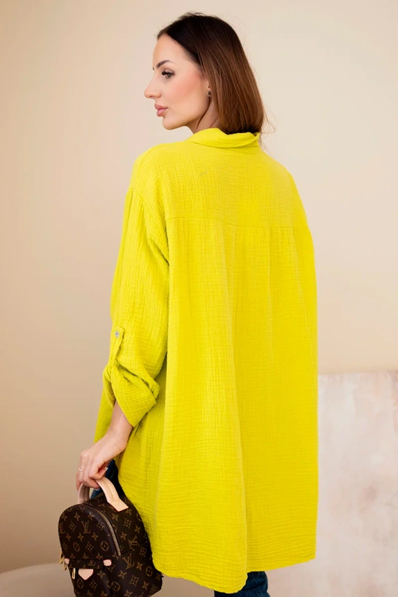 Cotton muslin shirt kiwi