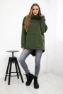 Isoliertes Sweatshirt mit Reißverschluss am Rücken khaki