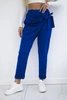 Viscose trousers tied with an asymmetrical front cornflower blue