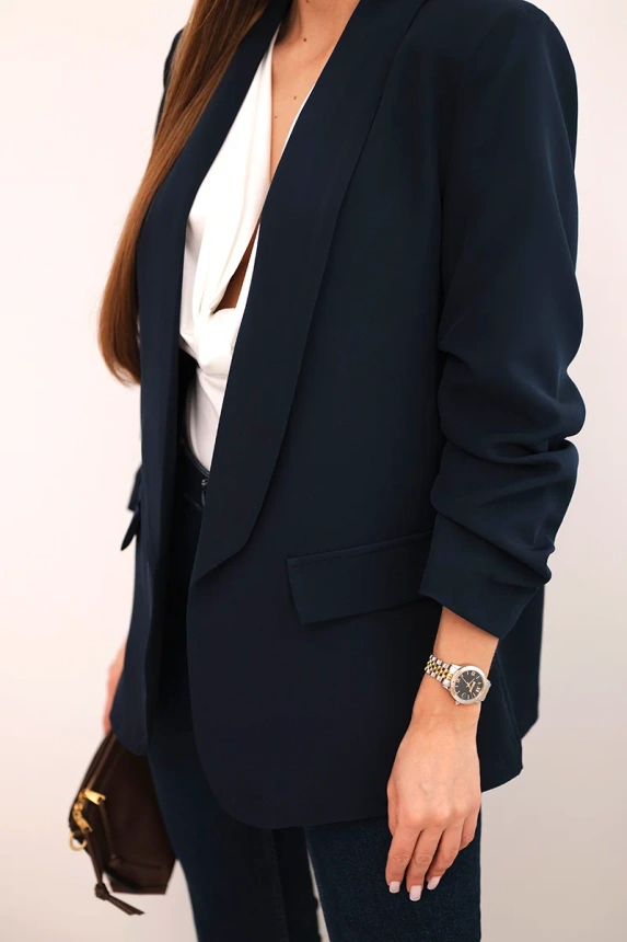 Bunda s klopou elegantní mámořnická modřa