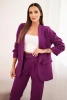 Elegantiškas švarkų ir kelnių komplektas tamsiai violetinė