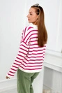 Gestreifter Pullover Fuchsia
