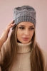 Čapica s fleece Marta K231 tmavošedý