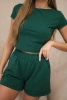 Cotton set with shorts dark green