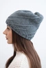 Women's winter hat with decorative knit K403 dark gray