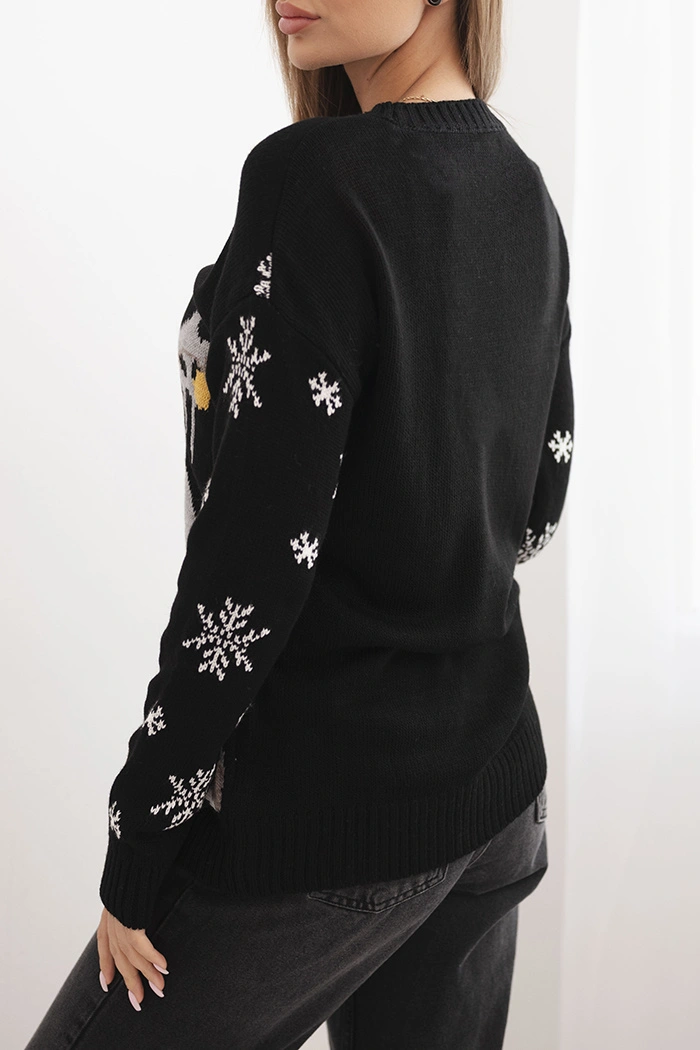 Christmas sweater with reindeer black
