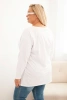 Moteriška Plus Size medvilninė bluzonė su apvaliu iškirpimu balta