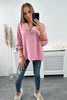 Muslin blouse with rolled-up sleeves dark pink