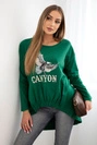Women's blouse with eagle and Canyon inscription green