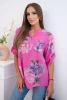 Damenbluse aus Baumwolle mit Blumenmuster rosa 