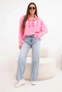 Women's viscose long-sleeved shirt with ruffles light pink