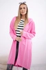 Cardigan with print oversize light pink