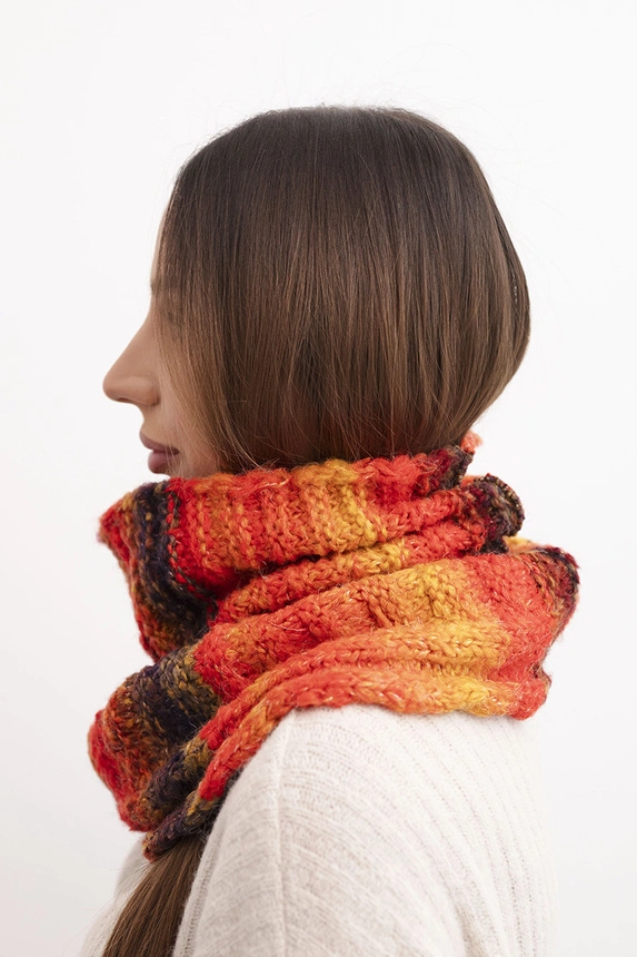 Ladies' soft wool scarf winter golf KN21 red