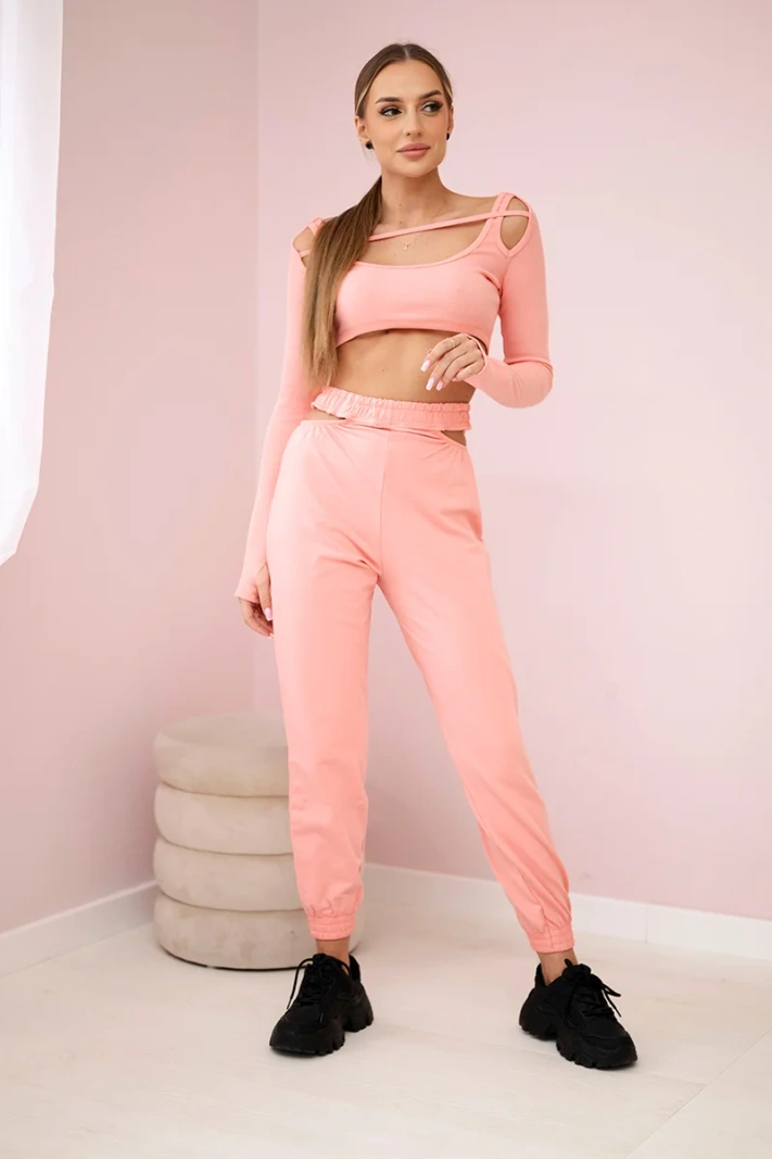 Set mit Blusentop apricot