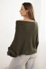 Women's batwing asymmetric viscose sweater khaki