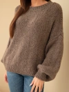 Women's oversized sweater with a round neckline and ribbing fango