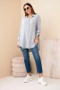 Cotton muslin shirt Plus Size grey