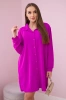 Long shirt with viscose dark purple