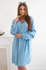 Oversize-Kleid mit dekorativen Ärmeln blau