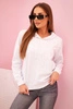 Damen Baumwoll Hoodie mit Taschen weiß