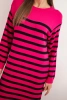 Women's striped sweater dress pink