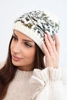 Women's wool winter hat with decorative crystals K399 black