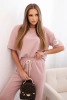 Women's viscose set with short sleeves and trousers dark pink