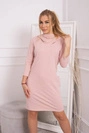Kleid mit Kapuze und Taschen dunkel puderrosa