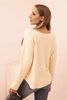 Women's sweater with viscose and a V-neck apricot