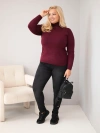 Damen Viskosepullover Plus Size mit Rollkragen in klassischem Schnitt pflaume