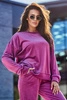 Velours-Set Sweatshirt + Hose violett