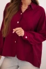 Elegant women's shirt made of viscose with decorative buttons plum