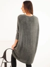 Sweter damski Plus Size z dekoltem V grafitowy