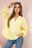 Cotton shirt blouse with hearts yellow