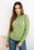Women's viscose sweater with a turtleneck and long sleeves pistachio