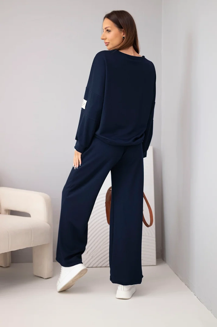 Women's butter set sweatshirt + pants navy blue