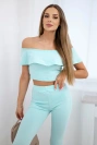 Set mit Rüschen mint