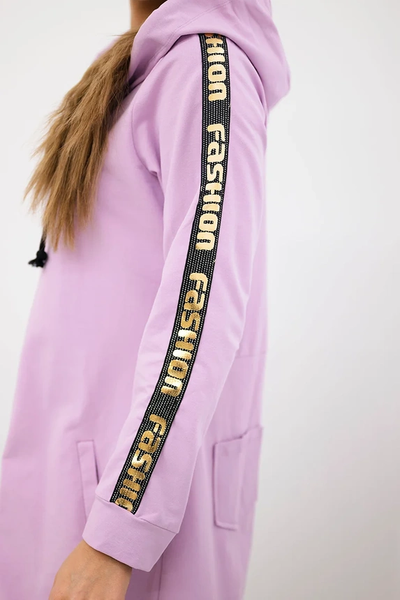 Sweatshirt mit Reißverschluss am Rücken lila