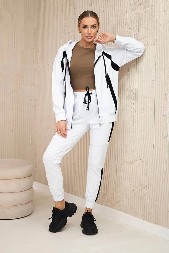 Sports set with stripes white
