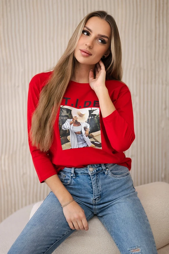 Tide bedruckte Bluse rot