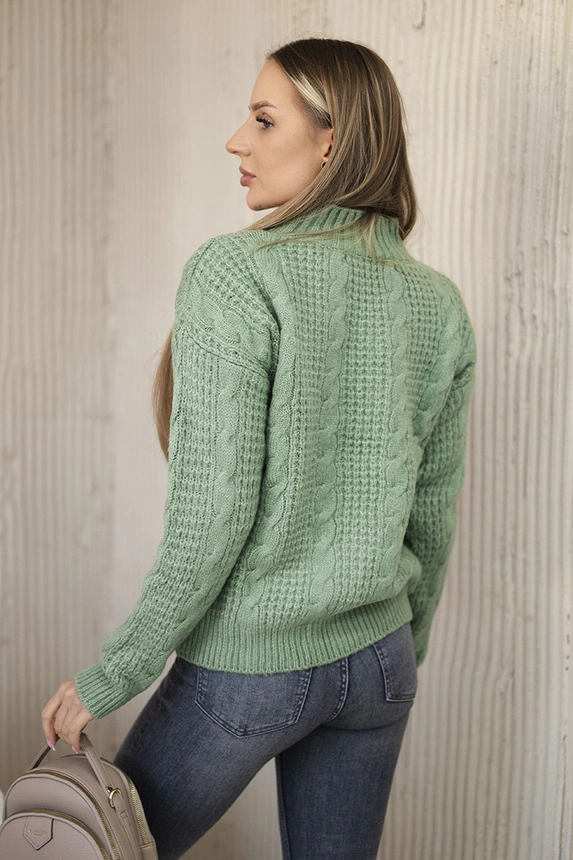 Pullover über dem Kopf angezogen dunkles Mint