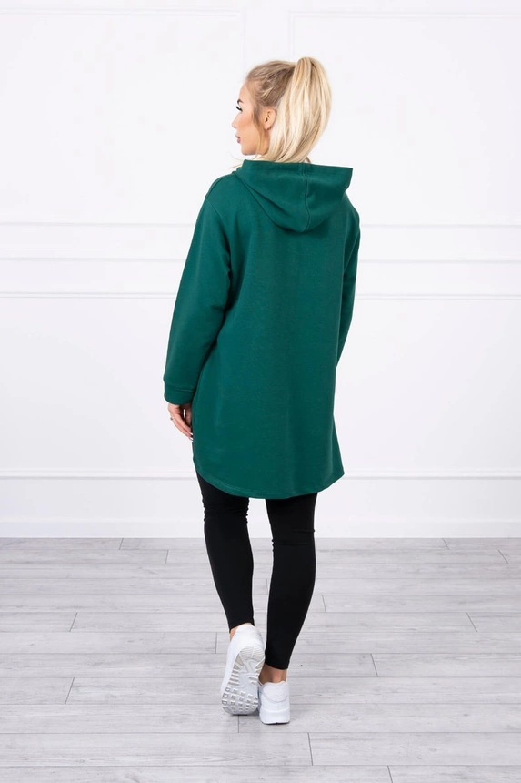 Sweatshirt mit längerem Rücken und Kapuze grün