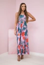 Blattmotiv-Kleid lila