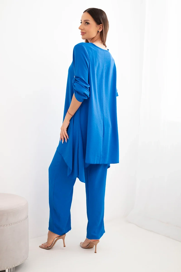Set of blouse + pants with pendant cornflower blue