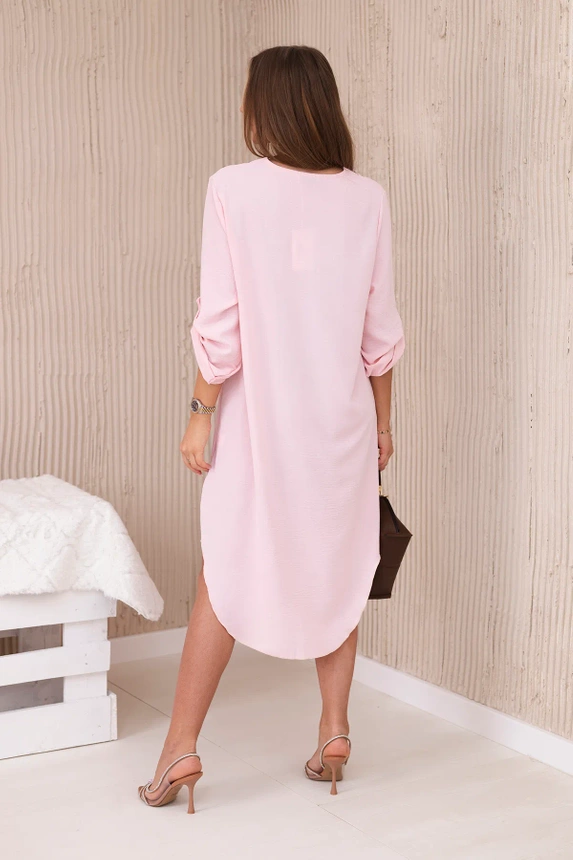 V-neck dress powder pink