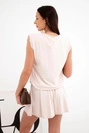 Damen-Viskose-Set mit Bluse und Hose beige