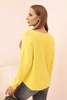Women's sweater with viscose and V-neck dark yellow