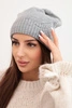 Women's classic winter hat with subtle pattern K379 gray